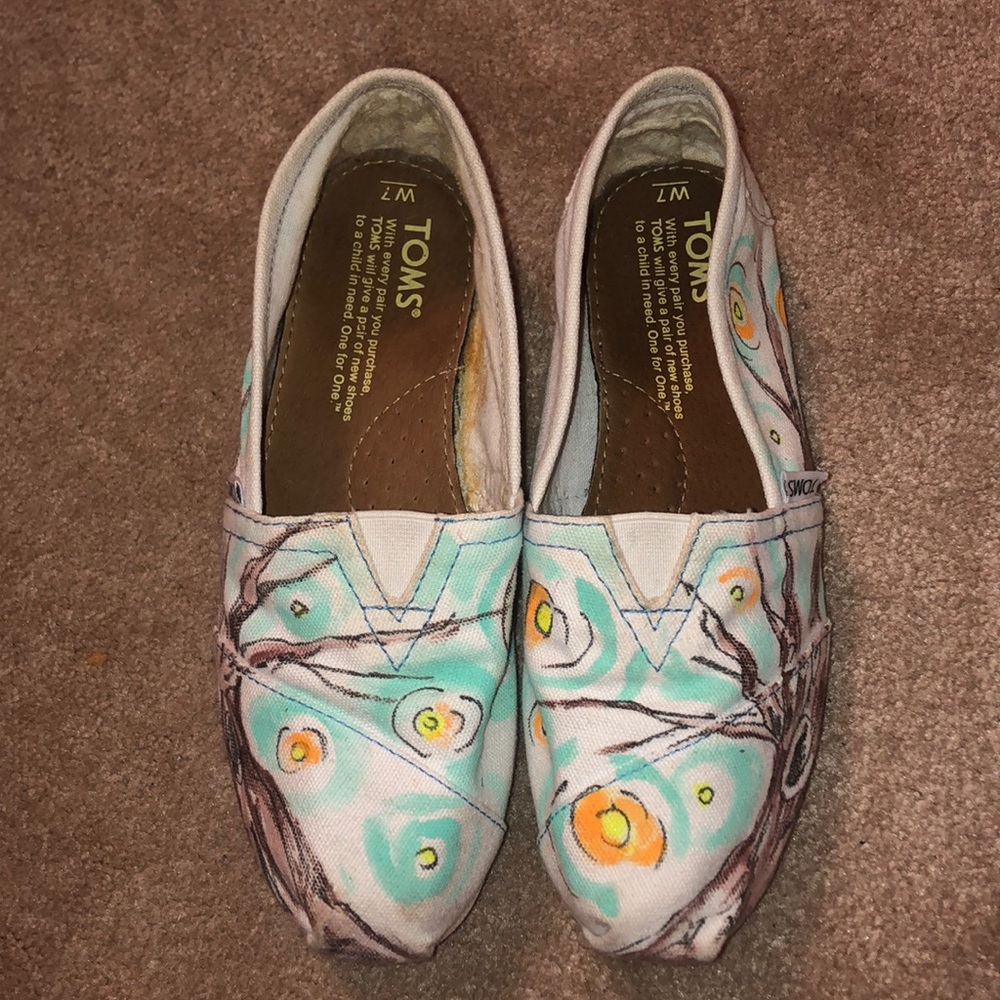 Custom designed Toms slide on shoes